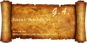 Gazsi Adrián névjegykártya